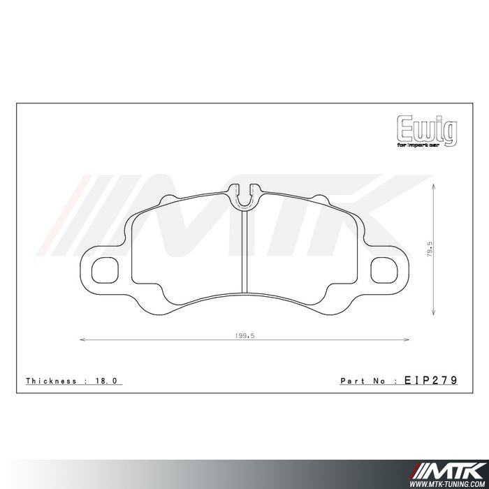 Plaquettes Endless MX72 EIP279 pour PORSCHE 718 Cayman